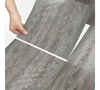 Stickyart 4 Piezas Suelo Vinilo Autoadhesivo Gris Efecto Madera 30x30cm Vinilo Adhesivo Suelo Cocina Baldosas Adhesivas Baño Impermeable Antideslizante Ignífugo Duradero para Salón Cocina Salcón