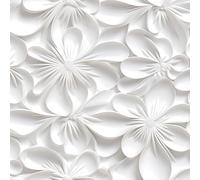 Stickyart Blanco Papel Pintado 3D Flores Art Deco 44.5cmx200cm Papel Adhesivo Para Muebles Motivos Florale Vinilos Adhesivos Baño Impermeable Vinilo Adhesivo Muebles Blanco Papeles Pintados Para Pared
