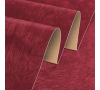 Stickyart Papel Pintado De Terciopelo Rollo Adhesivo Rojo 60cmx400cm Papeles Pintados De Pared Vintage Revestimiento Adhesivo Mural Rojo Papel Pintado Pared Salón Comedor Cajones Tocador Decoración