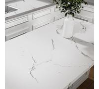 Stickyart Papel Pintado Pared Marmol Blanco para Encimera de Cocina Baño 60cmX400cm Papel Adhesivo Muebles Marmol Vinilo Encimera Cocina Blanco Mate Impermeable Vinilos de Pared Decorativos Removible