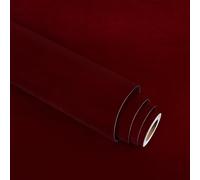 Stickyart Papel Pintado Pared Terciopelo Rojo Oscuro 30cmX800cm Vinilo Adhesivo Muebles Papel Forrar Muebles Adhesivo Tela de Terciopelo Rojo Vinilos para Dormitorio Estuche Joyero Cómoda