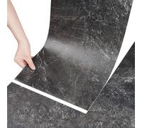 Stickyart Suelo Vinilo Autoadhesivo Mármol Efecto Negro Impermeable 60cmX30cm Suelo de Vinilo Baño Resistente al Agua Azulejos Adhesivos Negro Cocina Vnilos Baño Azulejos para Dormitorio 4Piezas