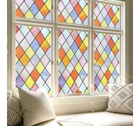 Stickyart Vinilos para Cristales Rombos Vinilo Ventana Efecto Arcoiris 40cmX150cm Vinilo Ventana Privacidad Termico Colores Vinilos para Ventanas De Cristal Cocina Salón Lámina Privacidad Ventanas