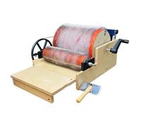 STIDEsknautic Cardadora de Lana de Tambor Profesional | Velocidad Ajustable con Rodillos Dobles y Púas de Acero | para Mezcla de Colores, Peinado, Hilado y Fieltro DIY 24cm