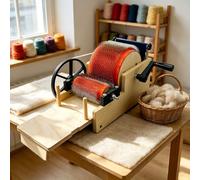 STIDEsknautic Cardadora Manual de Lana con Manivela | Tambor Ancho y Base Resistente | Elimina Impurezas, Mezcla Rápida Fibra para Manualidades y Aficionados a la Artesanía 12cm
