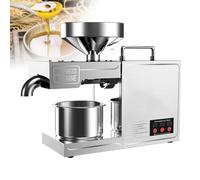 STIDEsknautic Prensa de Aceite en a ro Inoxidable para Hogar,Frío y Caliente Mini almazara de Aceite con tolva,Alto Rendimiento de Aceite,Apto para diversas materias primas,700W
