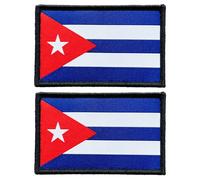 stidsds Paquete de 2 parches de bandera de Cuba, banderas de Cuba, parches bordados de banderas cubanas, parches tácticos militares con cierre de para ropa, sombrero, mochilas, decoraciones de orgullo
