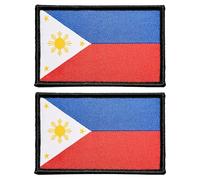 stidsds Paquete de 2 parches de bandera de Filipinas, banderas filipinas, parches bordados de banderas de Filipinas, parches tácticos militares con cierre de velcro para ropa, sombrero, mochilas,