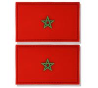 stidsds Paquete de 2 parches de bandera de Marruecos, parches tácticos militares, banderas de Marruecos, parches de PVC con cierre de para ropa, sombrero, mochilas, decoraciones de orgullo