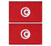 stidsds Paquete de 2 parches de bandera de Túnez, parches bordados de banderas de Túnez, parches tácticos militares para ropa, sombreros, mochilas, decoraciones de orgullo