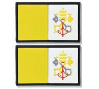 stidsds Paquete de 2 parches de bandera del Vaticano, parches tácticos militares del Vaticano, banderas del Vaticano, parches de PVC con cierre de para ropa, sombreros, mochilas, decoraciones de