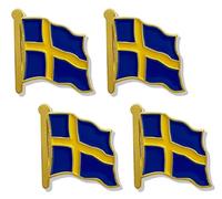 stidsds Pin de bandera de Suecia - Insignia de bandera de Suecia con bandera sueca esmaltada para hombre y mujer, insignia patriótica de metal, recuerdo, sombrero, mochilas, decoración (paquete de 4),