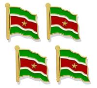 stidsds Pin de bandera de Surinam - Pines de solapa con bandera de Surinam esmaltado Pin de solapa para hombres y mujeres, insignia patriótica de metal para recuerdo, sombrero, mochilas (4 unidades),