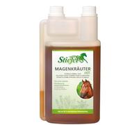 Stiefel Jugo de hierbas gástricas para caballos, compuesto de una mezcla de hierbas 100% natural para trastornos estomacales y digestivos, alivia los espasmos estomacales, los abdominales, los estreñimientos y la diarrea, líquido, 1 l