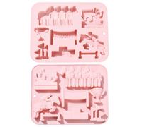 Stiesy 2 moldes de silicona reutilizables con temática de carreras de caballos, forma de podio, moldes de chocolate, moldes de caramelos para fondant, pasteles, gelatina, pudín, hornear, postres