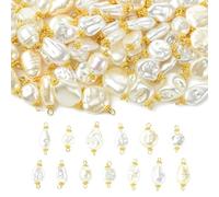 Stiesy 65 dijes de perlas de imitación irregulares de perlas de imitación de plástico ABS, cuentas de eslabones a granel para hacer joyas, manualidades, pulseras, collares