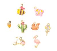 Stiesy Abalorio de metal esmaltado en 3D para pulseras, collares, manualidades, aretes, adornos, accesorios de decoración, Sin tipo de metal