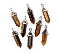 Stiesy Abalorio de piedra natural con punta de bala para joyas, pulseras, manualidades, collares, aretes, Sin tipo de metal