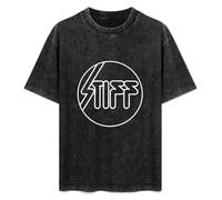 Stiff Records Men's T-Shirt Unisex Black Cotton Hip Hop Print tee Shirts L