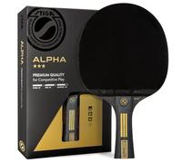STIGA Alpha Ping Pong Paddle - Hoja extra ligera de 5 capas - Esponja premium de 2 mm - Mango cóncavo italiano para un agarre magistral - Raqueta de tenis de mesa de rendimiento para juego competitivo