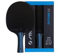 STIGA Future V2 Pala de Tenis de Mesa 3 Estrellas - Raqueta Ofensiva con Tecnología WRB, Madera 5 Capas, Mango Cóncavo, Goma ITTF Star 3, Esponja 2.0 mm