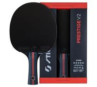 STIGA Prestige V2 - Raqueta Profesional de 5 Estrellas para Velocidad y Potencia, Revestimiento Star 5, Aprobado ITTF, Esponja de 2,0 mm, tecnología ACS y WRB, Madera 5 Capas