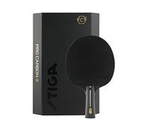 STIGA Pro Carbon + Pala de Ping Pong para Jugadores Atacantes - Pala de Tenis de Mesa Profesional con Fibra de Carbono y Tecnología Touch Carbon - Aprobada por la ITTF - Negro/Rojo