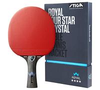 STIGA Royal 4-Star Raqueta de Tenis de Mesa con Goma Aprobada por la ITTF y Tecnología Crystal, Diseño de 5 Capas, Mango Cóncavo - Alto Rendimiento