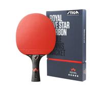 STIGA Royal 5 Star - Pala de Ping-Pong para Jugador Ofensivo de Alta Velocidad con Fibra de Carbono 5 Star y Tecnología Touch Carbon - Mango Cóncavo para Alto Rendimiento - ITTF Approved