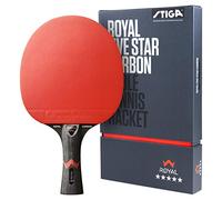 STIGA Royal Carbon - Raqueta de Tenis de Mesa de 5 Estrellas, Grado Profesional, Hoja de 5 Capas + 2 Capas con Fibra de Carbono, Goma de 5 Estrellas aprobada por la ITTF, Ideal para Jugadores