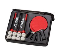 STIGA Seasons Anywhere Set de Ping Pong, 4 Palas de Tenis de Mesa, 8 Pelotas y 1 Red Enrollable, en Interiores y Exteriores para Toda la Familia