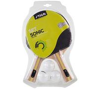 STIGA Sonic Set de Palas de Ping-Pong, Unisex-Adult, Rojo/Negro