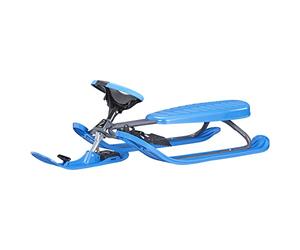 STIGA Snowracer Curve - Trineo de Invierno para Niños y Adultos con Marco de Acero, Freno Integrado y Volante Antideslizante, Soporta hasta 90 kg, Apto para Mayores de 7 Años