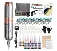 STIGMA Kit de Tatuaje Completo Rotativa Pluma Maquina para Tatuar 10 Colores Tintas, Fuente de Alimentacion Digital 10pcs Cartuchos de Tatuaje y Instruccion STP35KITP192-7