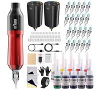 STIGMA Maquina de Tatuar Kit de Tatuaje Completo con 2 Baterias 20Pcs Agujas de Tatuaje, Tintas Colores para Tatuar con Todos Necesitos STP7KIT-2