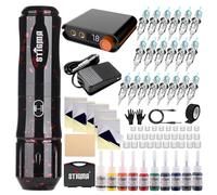STIGMA Maquina de Tatuar Kit de Tatuaje Completo con LCD Fuente de Alimentacion Profesional,20Pcs Agujas de Tatuaje, Tintas Colores para Tatuar con Todos Necesitos STP89KIT-2-EU