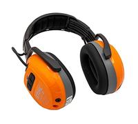 Stihl 0000 884 0519 Protección auditiva dinámica con Bluetooth de policarbonato en color negro y naranja, sin visera