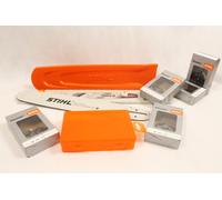 Stihl Carril de Guía 35cm .325" 1,6mm 4709 +Protección + Caja + 5x Cadenas