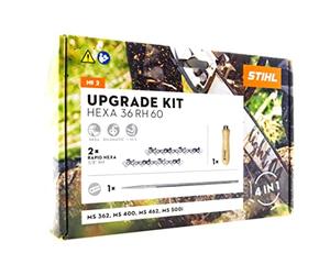Stihl HEXA Upgrade Kit 2 40 cm 3/8 1,6 60TG, 2 Cadenas de Motosierra Hexa, 1 Lima Hexagonal 1 Mango de Lima