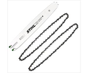 STIHL Riel guía Rollomatic E Mini 35 cm 1,1 mm 3/8 pulgadas 7 dientes (3005 000 3909) + 2 cadenas de sierra Stihl Oilomatic Picco Micro Mini 3 (PMM3) semicincel 3/8' P 1,1 mm 35 cm (3610 000 0050)