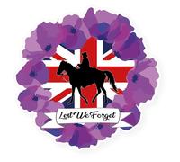 stika.co Corona de amapola morada en honor a los soldados y animales caídos, Lest we Forget Poppy Flower Remembrance Sunday, Armisticio, War Heroes Armed Forces (adhesivo estático para ventana, L, 210