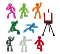 StikBot Zing Set of 8 Clear Collectable Action Figures and Mobile Pho
