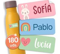 StiKiddo® Set de 180 Etiquetas Personalizadas para Niños - Pegatinas Adhesivas para Ropa y Objetos, Para Guarderíay y Escuela, Impermeables - Violeta