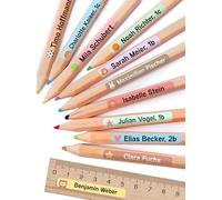 StiKiddo® Set de 75 Etiquetas Personalizadas para Niños en la Escuela - Pegatinas Impermeables para Lápices y Material Escolar - Rosa