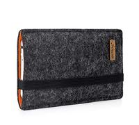 stilbag Funda Finn para Fairphone 6 | Color: antracita/naranja | funda para smartphone de fieltro | funda protectora para teléfono móvil | fabricado en Alemania