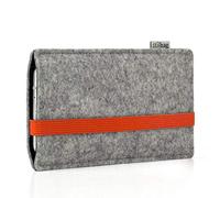 stilbag Funda para teléfono móvil Leon para Nothing Phone 3a | Color: gris claro/naranja | funda para smartphone de fieltro | funda protectora para teléfono móvil | fabricado en Alemania