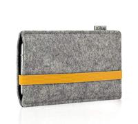 stilbag Funda para teléfono móvil Leon para Nothing Phone 3a Lite | Color: gris claro/amarillo | funda para smartphone de fieltro | funda protectora para teléfono móvil | fabricado en Alemania