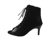 Stiletto High Heels Botines Mujer Peep-Toe Tacón de Stiletto Jazz & Modernas Botas Transpirables Alta de Tirantes Altos Zapatos de Boda Fiesta Club Noche Zapatos de Tul con Puntos Tacón, 02 negro., 36