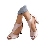 Stilettos - Zapatos de tacón alto para mujer, con correa, veganos, elegantes, con tiras negras, tacones altos, fiestas, bodas, tacones altos, zapatos de tacón sexi, zapatos de leopardo beige, 37