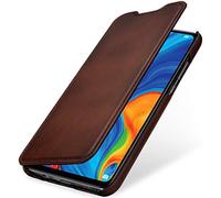 StilGut - Funda Book Type de Piel Compatible con Huawei P30 Lite, marrón Antiguo